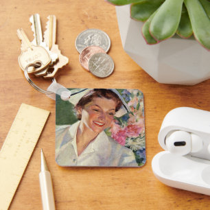 Porte-clés Médecine Vintage, Infirmière heureuse en uniforme