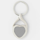 Porte-clés Média pois blanc sur gris (Devant)