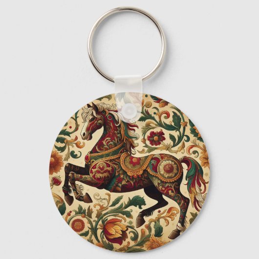 Porte-clés Médiéval La marche enchantée en fleur (Recto)