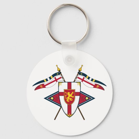 Porte-clés Medieval Shield and Flags Keychain (Recto)