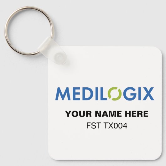 Porte-clés MEDILOGIX carré ajouter du texte (Recto)