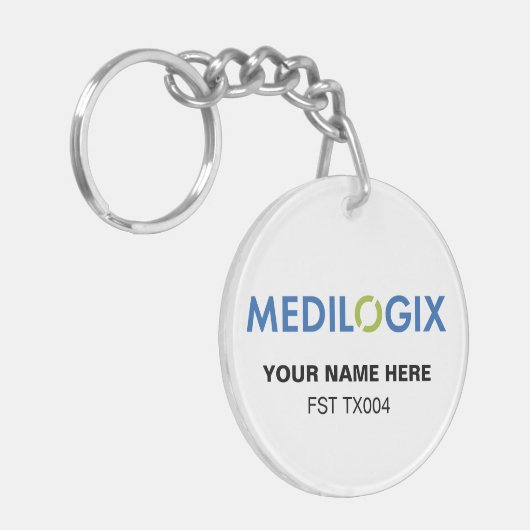 Porte-clés MEDILOGIX Keychain Round Add Text (Devant gauche)