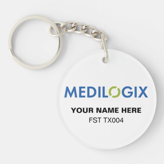 Porte-clés MEDILOGIX Keychain Round Add Text (Devant)