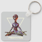 Porte-clés Méditation. Alien en pose tranquille (Dos)