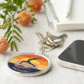 Porte-clés Méditation de l'instructeur de yoga Pose Sun Flyin (Côté)