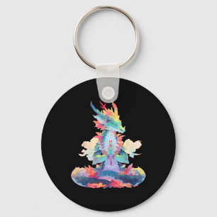 Porte-clés Méditation Ying Yang Dragon Qi Gong Yoga Méditatio