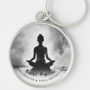 Porte-clés Méditation Yoga Instructeur Lotus Pose Peinture à