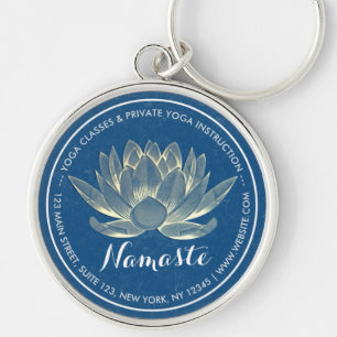 Porte-clés Méditation YOGA Reiki Instructeur Blue & Gold Lotu