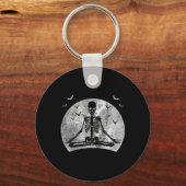 Porte-clés Méditer Skeleton Yoga Lover Halloween Coût Lune (Recto)