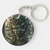 Porte-clés Medusa face verte pleine de serpents (Dos)