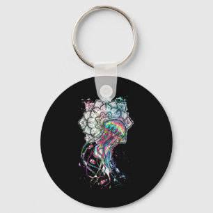 Porte-clés Méduse à l'aquarelle Chakras Animal marin Yoga Boh