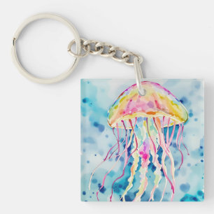 Porte-clés Méduse aquarelle