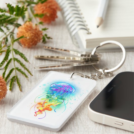 Porte-clés Méduse arc-en-ciel (Devant droit)