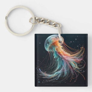 Porte-clés méduse marine/plage/côtière
