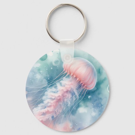 Porte-clés Méduse Rose Monogramme et Nom (Recto)