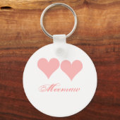 Porte-clés Meemaw porte - clé aux coeurs roses (Recto)