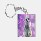 Porte-clés Meerkat Avec Éperche Rose, (Devant gauche)