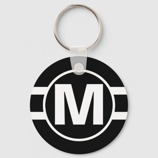 Porte-clés Mega Black Retro Monogramme (Recto)