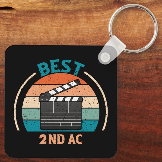 Porte-clés Meilleur 2e AC - Porte - clé de style rétro (Verso)
