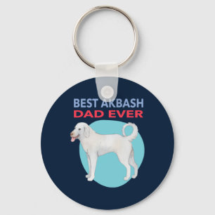 Porte-clés Meilleur Akbash Papa Jamais Aquarelle Chiens