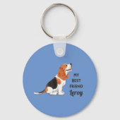 Porte-clés Meilleur ami Beagle Nom personnalisé Adresse (Recto)
