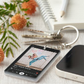 Porte-clés Meilleur Ami Photo & Nom Music Player Noir (Devant droit)