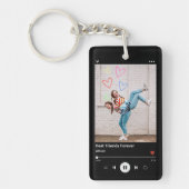 Porte-clés Meilleur Ami Photo & Nom Music Player Noir (Devant)