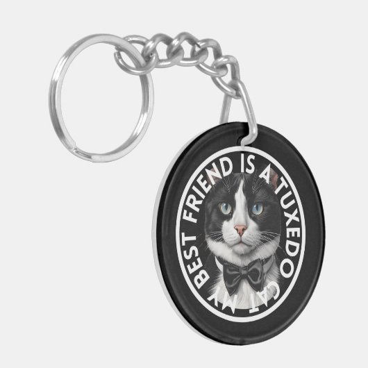Porte-clés Meilleur ami Tuxedo Chat (Devant gauche)