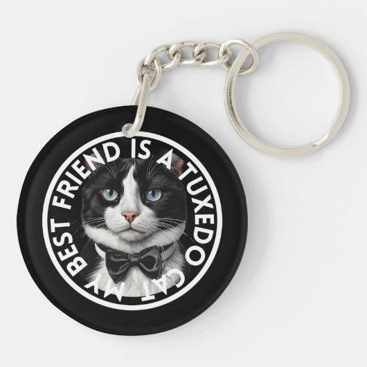 Porte-clés Meilleur ami Tuxedo Chat (Dos)