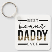 Porte-clés Meilleur Bonus Daddy Jamais Leopard Typographie (Recto)