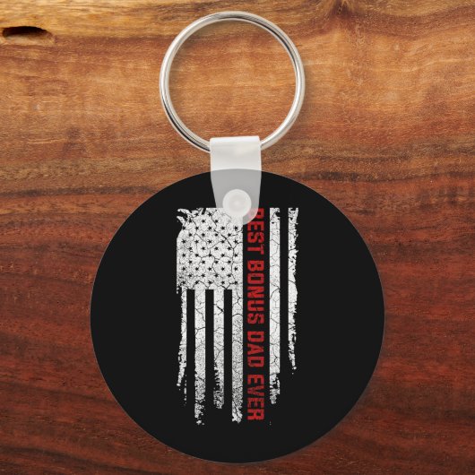 Porte-clés Meilleur Bonus Papa Jamais American Usa Drapeau Fê (Recto)