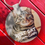 Porte-clés Meilleur Chat Maman Ever Moderne Personnalisé Phot<br><div class="desc">Ce design simple et classique est composé de typographie serif et d'ajouter une photo personnalisée</div>