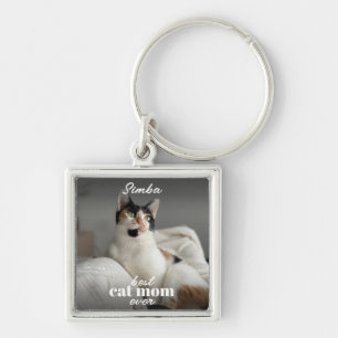 Porte-clés Meilleur Chat Mum Ever Moderne Personnalisé Photo 