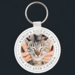 Porte-clés Meilleur Chat Papa Classique Photo Simple<br><div class="desc">Ce design simple et classique est composé de typographie serif et d'ajouter une photo personnalisée.</div>
