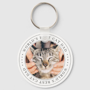 Porte-clés Meilleur Chat Papa Classique Photo Simple