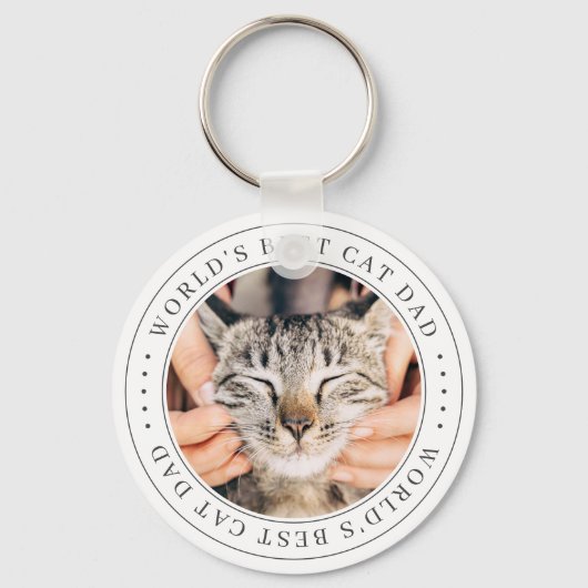 Porte-clés Meilleur Chat Papa Classique Photo Simple (Recto)