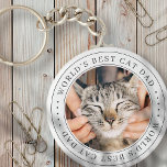 Porte-clés Meilleur Chat Papa Classique Photo Simple<br><div class="desc">Ce design simple et classique est composé de typographie serif et d'ajouter une photo personnalisée.</div>