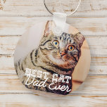 Porte-clés Meilleur Chat Papa Jamais Moderne Personnalisé Pho<br><div class="desc">Ce design simple et classique est composé de typographie serif et d'ajouter une photo personnalisée</div>