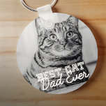 Porte-clés Meilleur Chat Papa Jamais Moderne Personnalisé Pho<br><div class="desc">Ce design simple et classique est composé de typographie serif et d'ajouter une photo personnalisée</div>