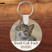 Porte-clés Meilleur Chat Papa Jamais Photo (Recto)