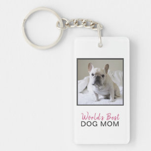 Porte-clés Meilleur chien du monde maman Carré chien photo ro