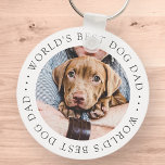 Porte-clés Meilleur Chien du monde papa Élégant Photo personn<br><div class="desc">Ce design simple et classique est composé de typographie serif et d'ajouter une photo personnalisée.</div>