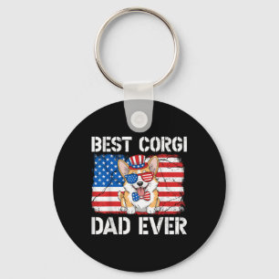 Porte-clés Meilleur Corgi Papa Jamais Drapeau Américain Chien