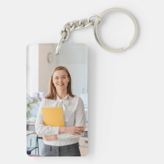 Porte-clés Meilleur Enseignant Jour Personnalisé Aquarelle Pe (Dos)