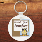 Porte-clés Meilleur Enseignant Monde (Recto)