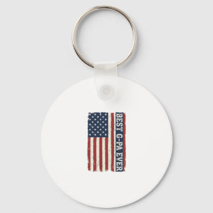 Porte-clés Meilleur G-PA Ever Drapeau Patriotique Vintage Des