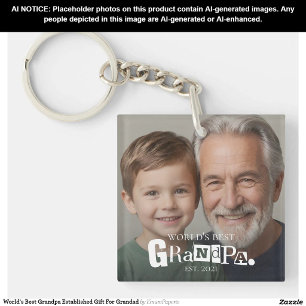 Porte-clés Meilleur Grand-Père du Monde Cadeau Établie Pour G