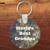 Porte-clés Meilleur grand-père du monde Elegant Gold Blue Abs (Recto)