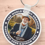 Porte-clés Meilleur grand-père du monde Photo personnalisée m<br><div class="desc">Ce design simple et classique est composé de typographie serif et d'ajouter une photo personnalisée.</div>
