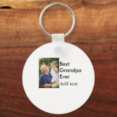 Porte-clés Meilleur grand-père jamais ajouter photo nom class (Recto)